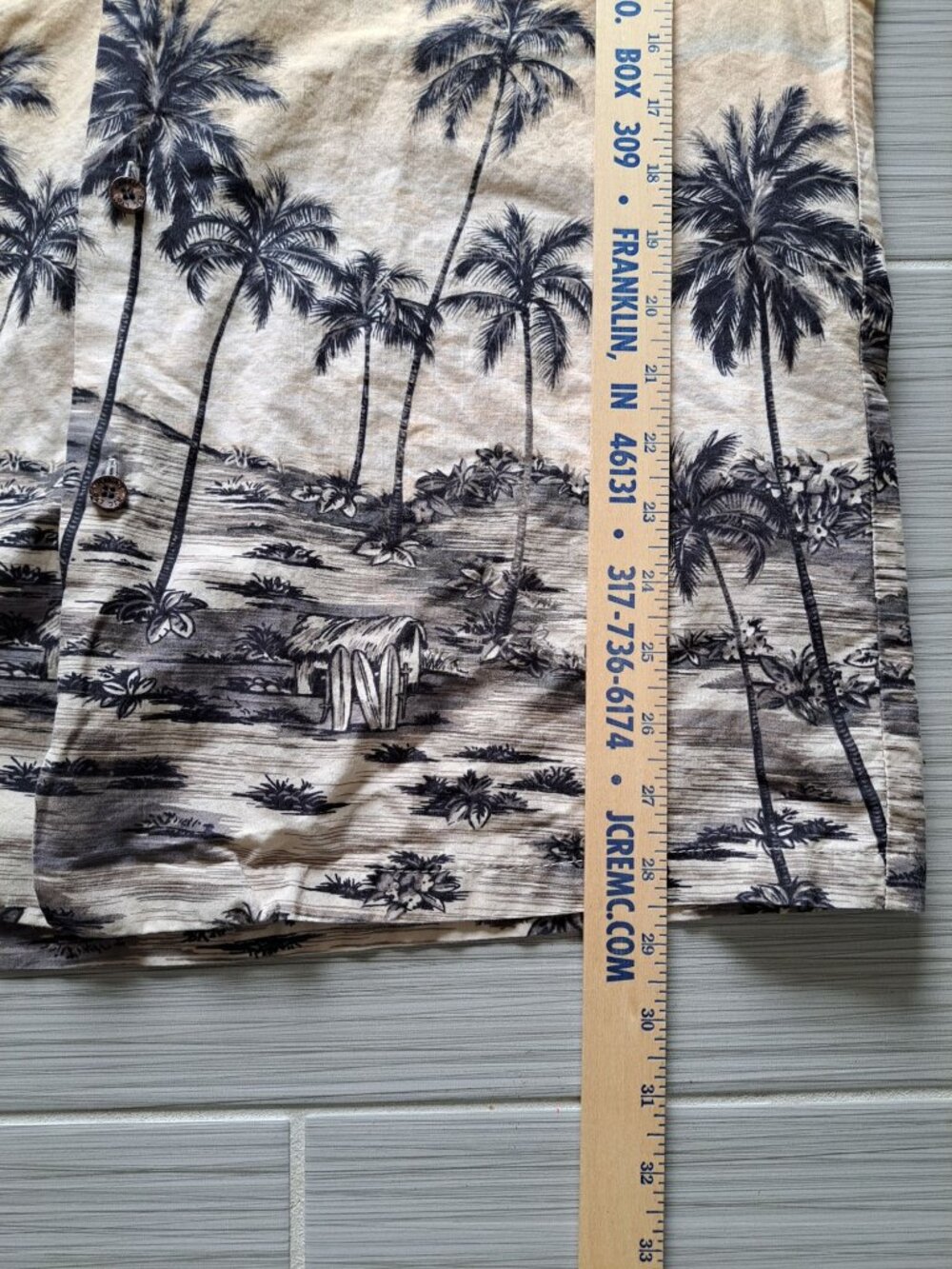 Rjc Hawaiian Shirt Palm Tree Cotton Button Front Short Sleeve Mens L Hawaii - Picture 12 of 12